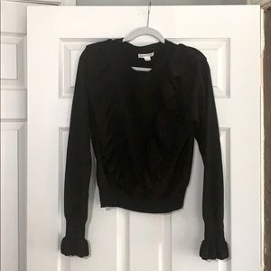 Black sweater with ruffle